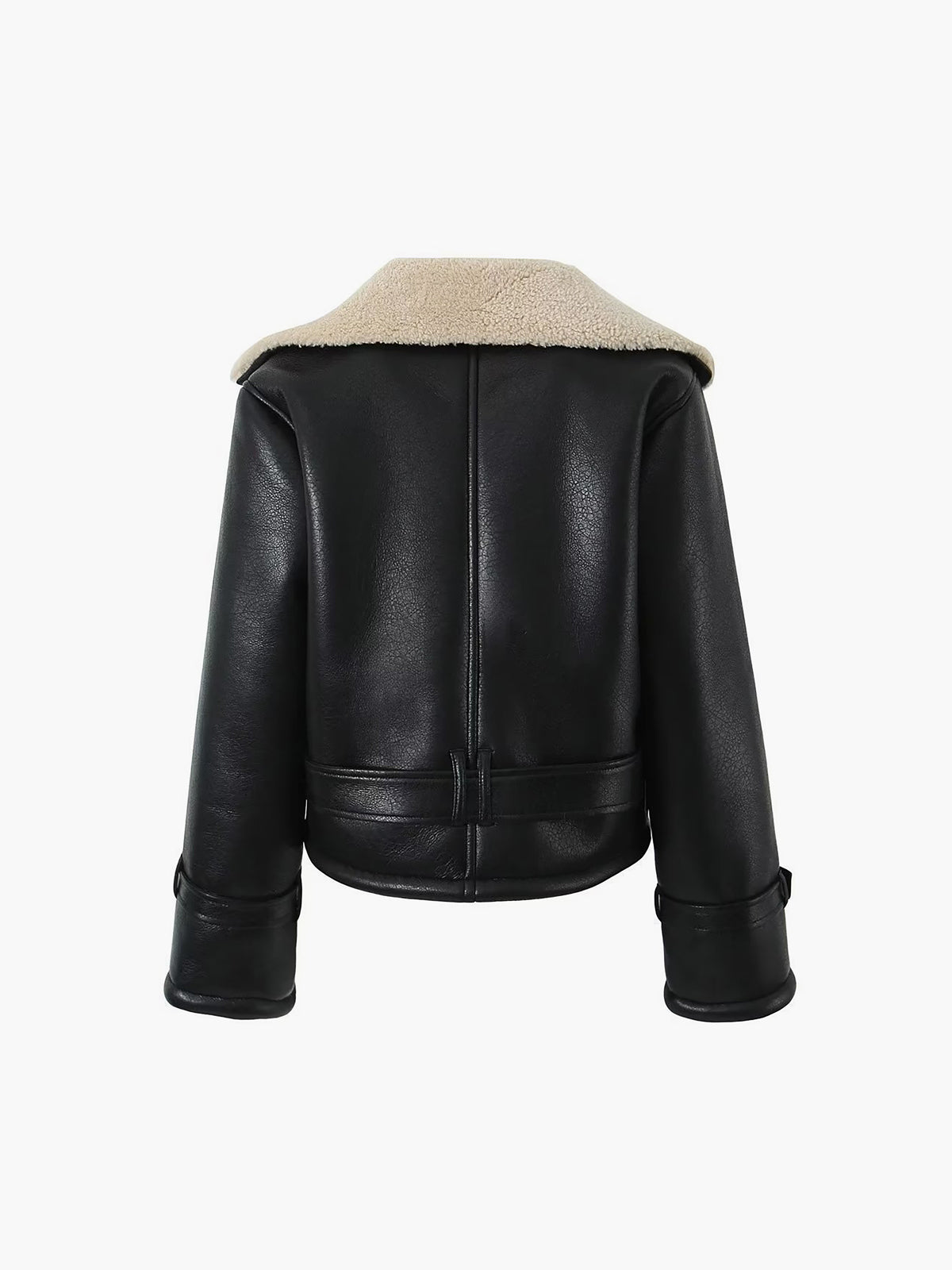 Too Blessed Sherpa Lined Shearling Leather Flight Jacket - Image 3