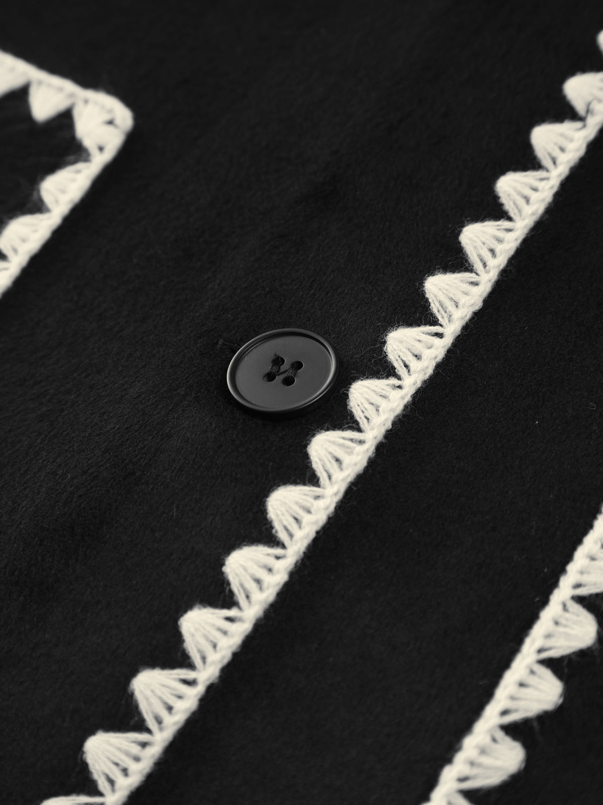 Contrast Trim Jacket With Matching Scarf - Image 7