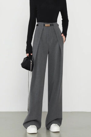 Plain Pockets Straight Pants