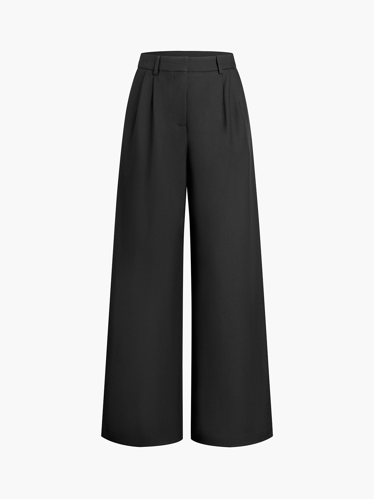 Solid Wide Leg Pants Without Belt - Image 6