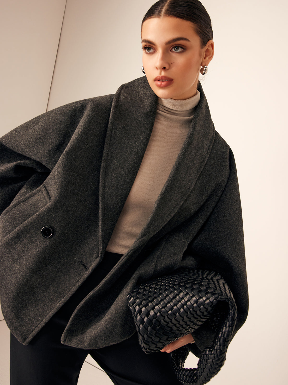 Tweed Pockets Loose Coat - Image 5