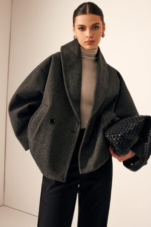 Tweed Pockets Loose Coat