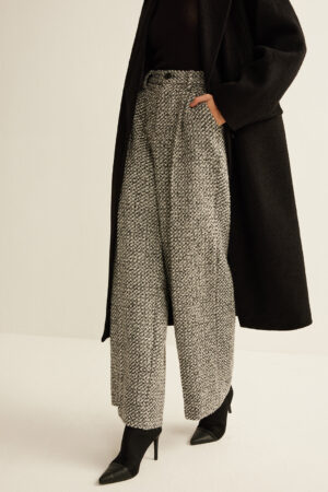 Wool-Blend Tweed Pants