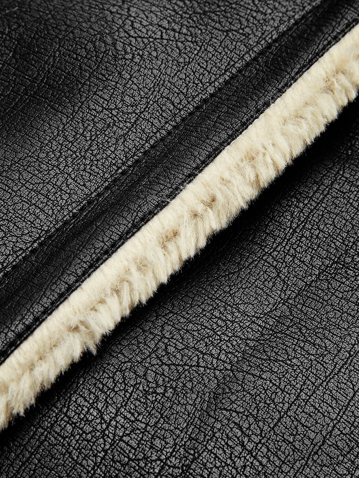 Too Blessed Sherpa Lined Shearling Leather Flight Jacket - Image 4