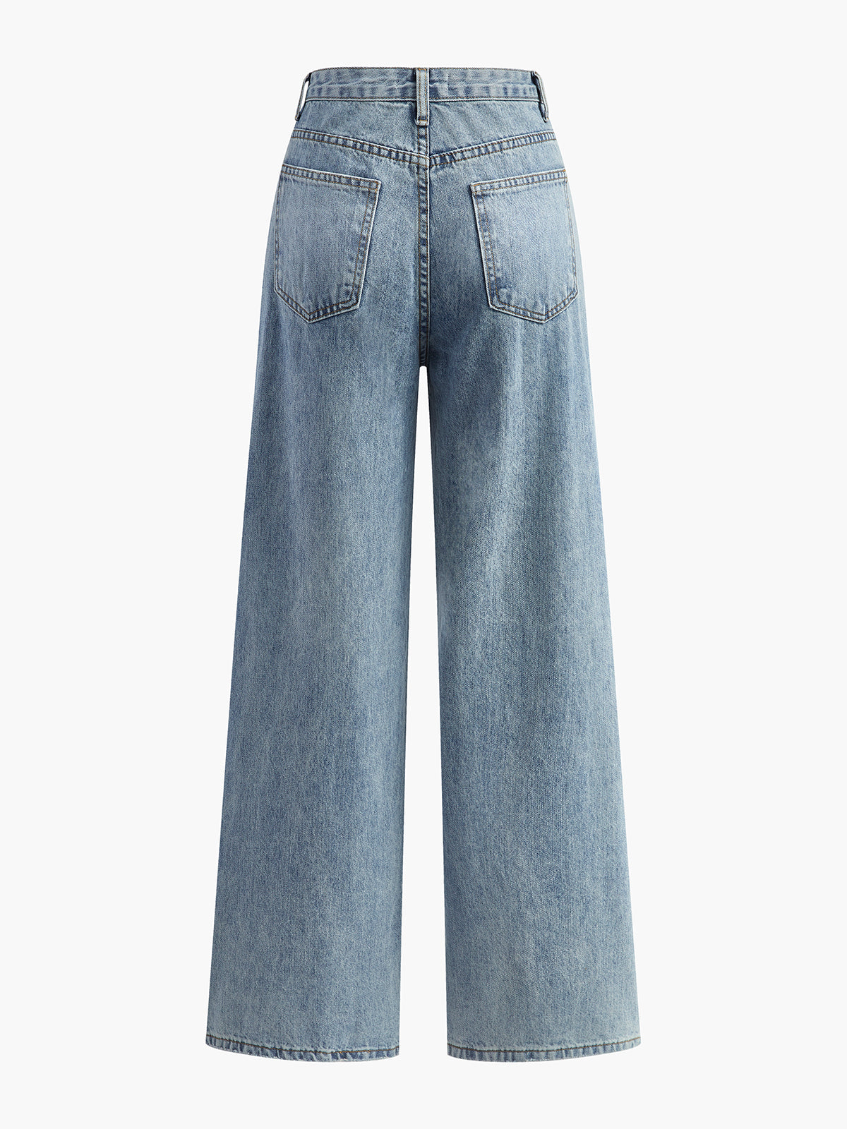 Asymmetric Waist Wide-Leg Jeans - Image 2