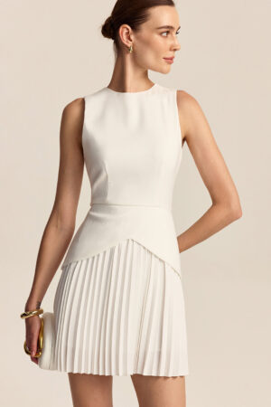 Pleated Hem Mini Dress