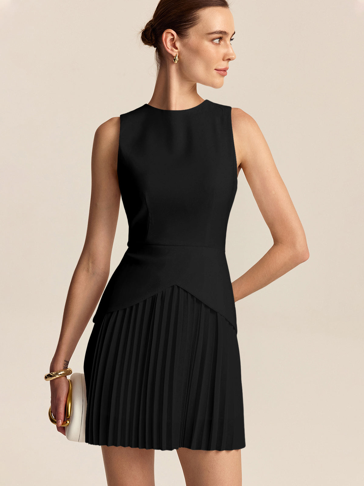 Pleated Hem Mini Dress - Image 7