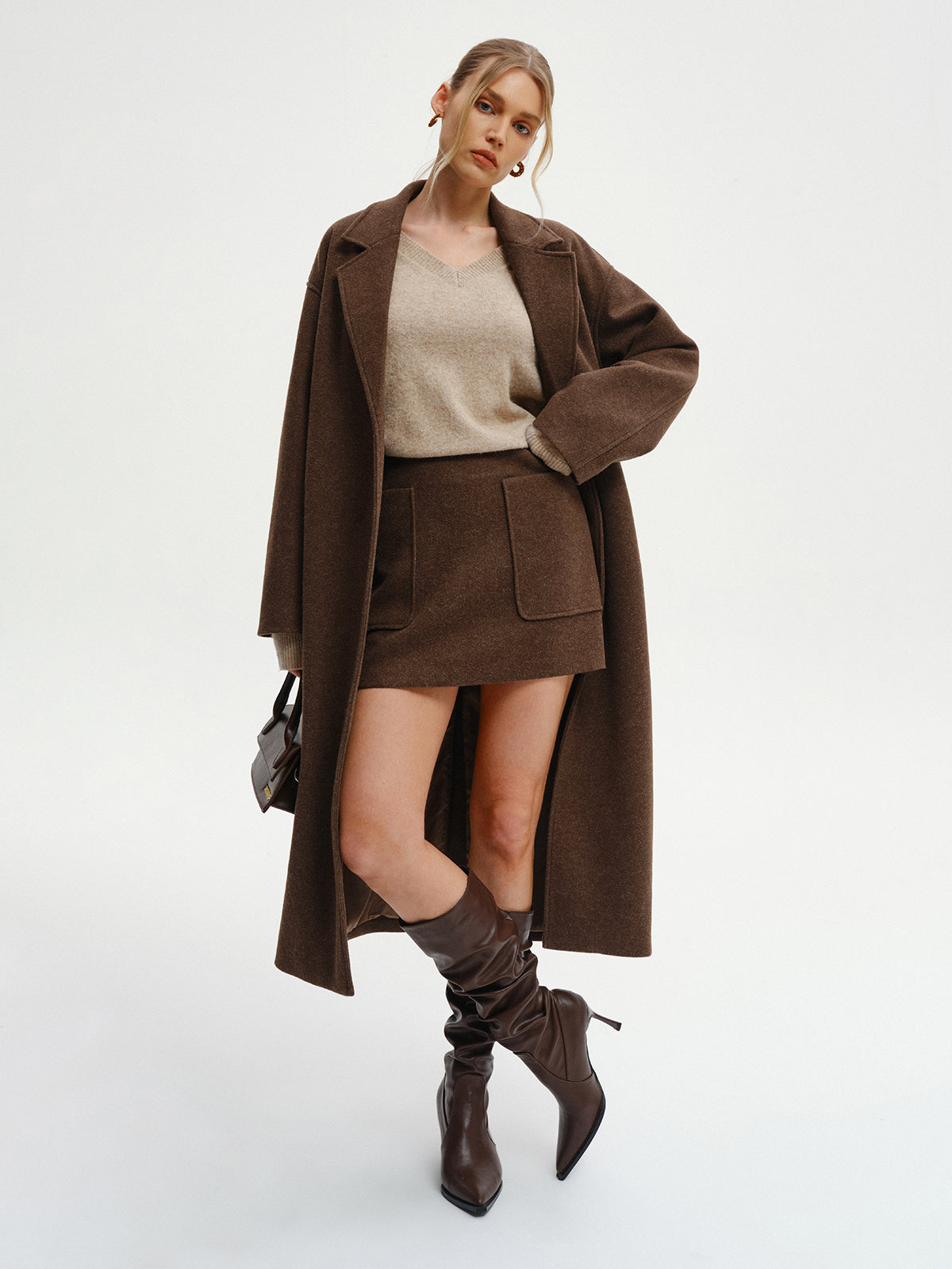 Oversized Tweed Long Coat - Image 2