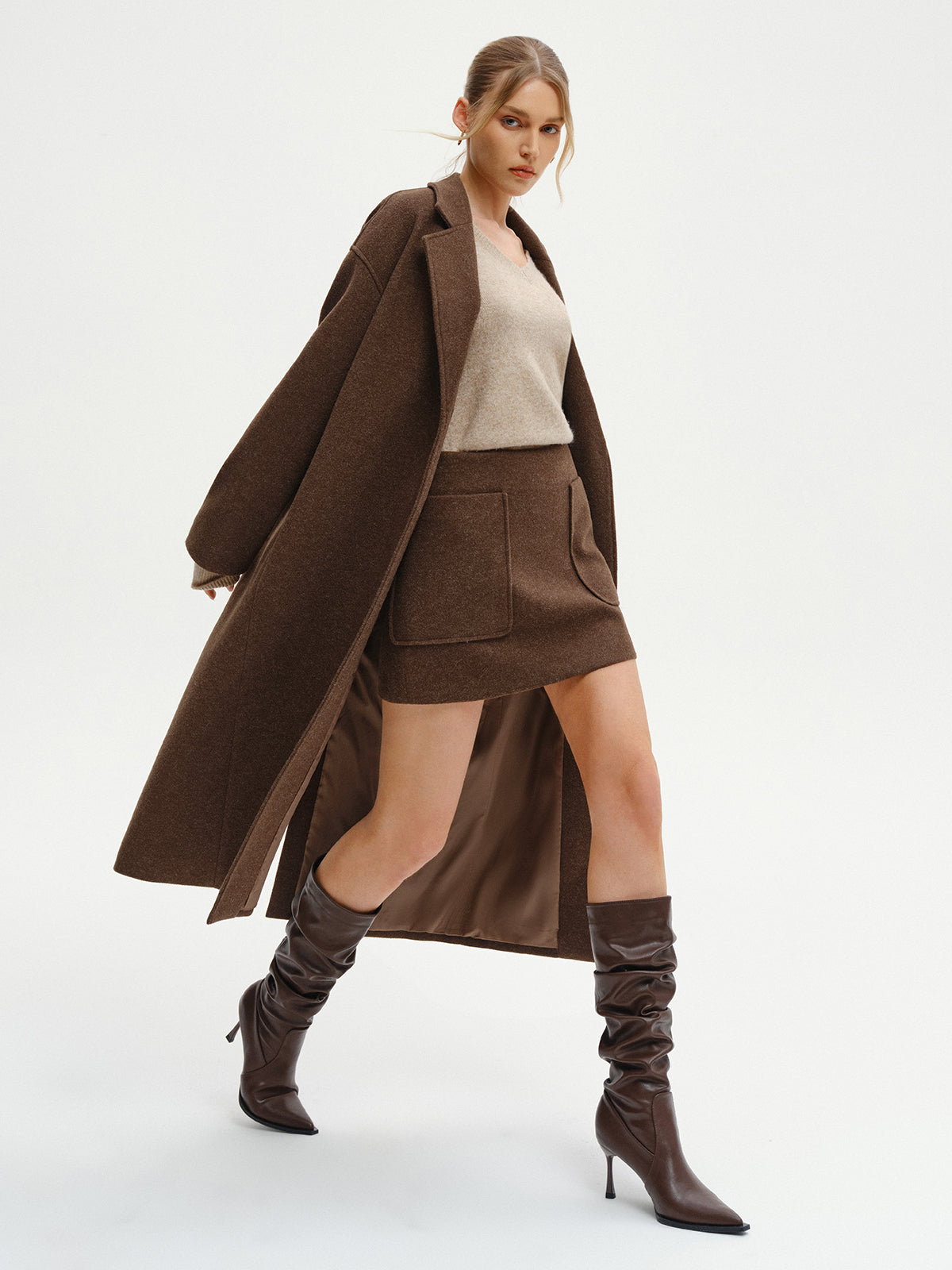 Oversized Tweed Long Coat - Image 4