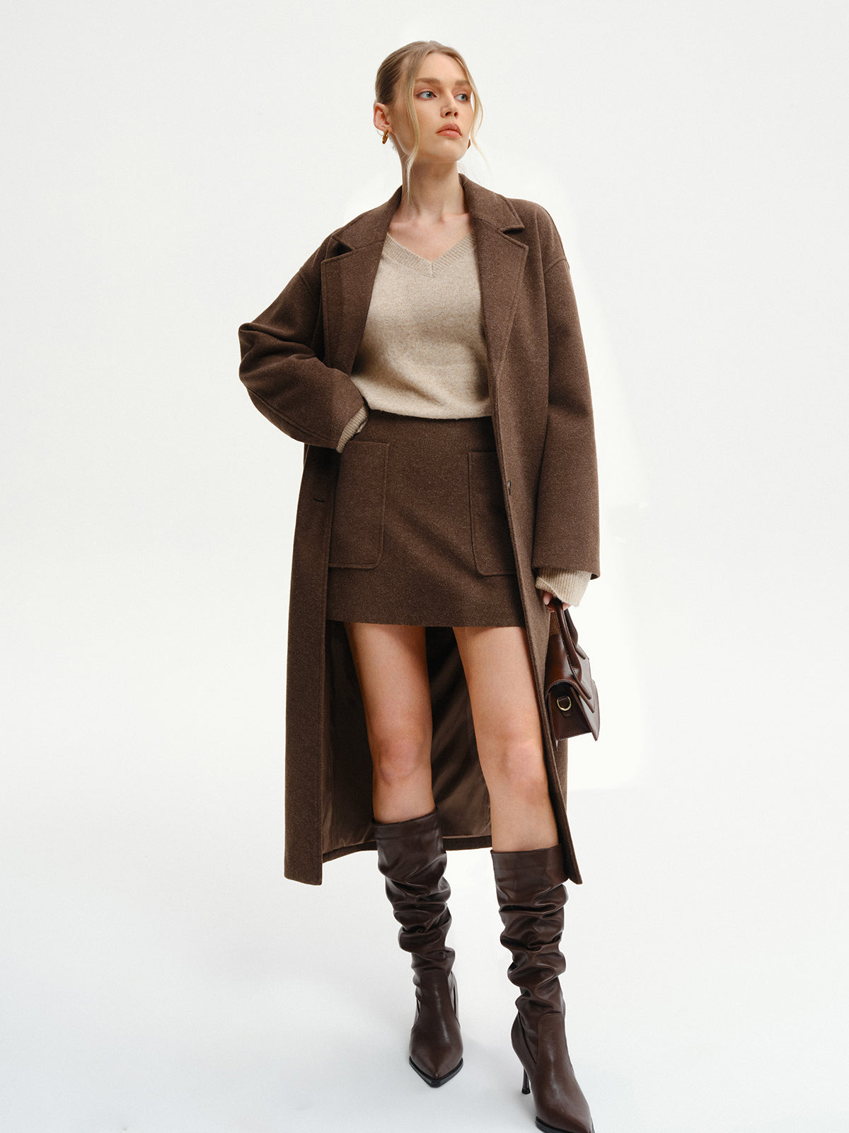 Oversized Tweed Long Coat - Image 8