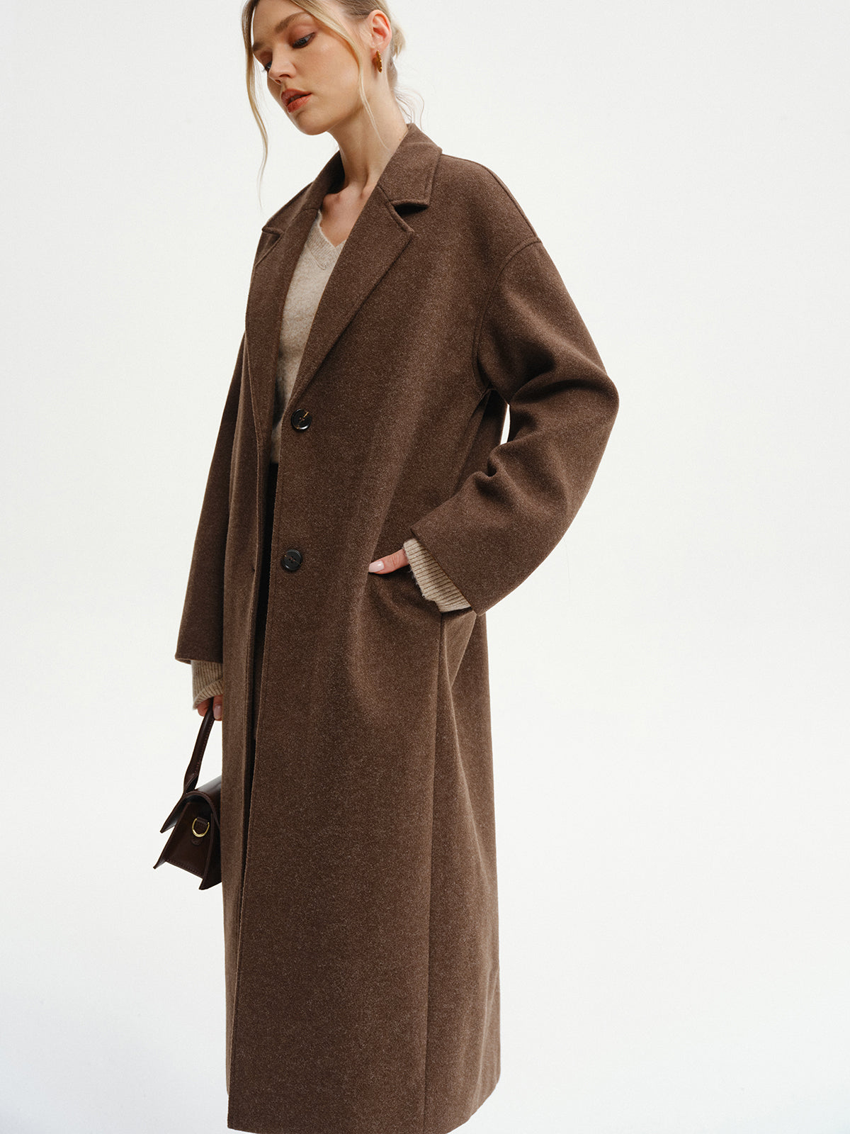 Oversized Tweed Long Coat - Image 3