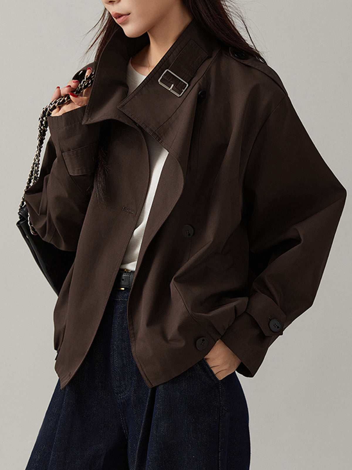 Vintage Loose Trench Coat - Image 15