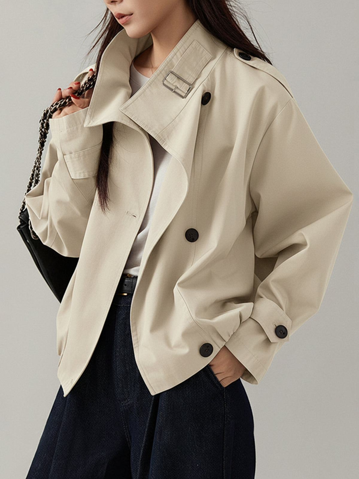 Vintage Loose Trench Coat - Image 7