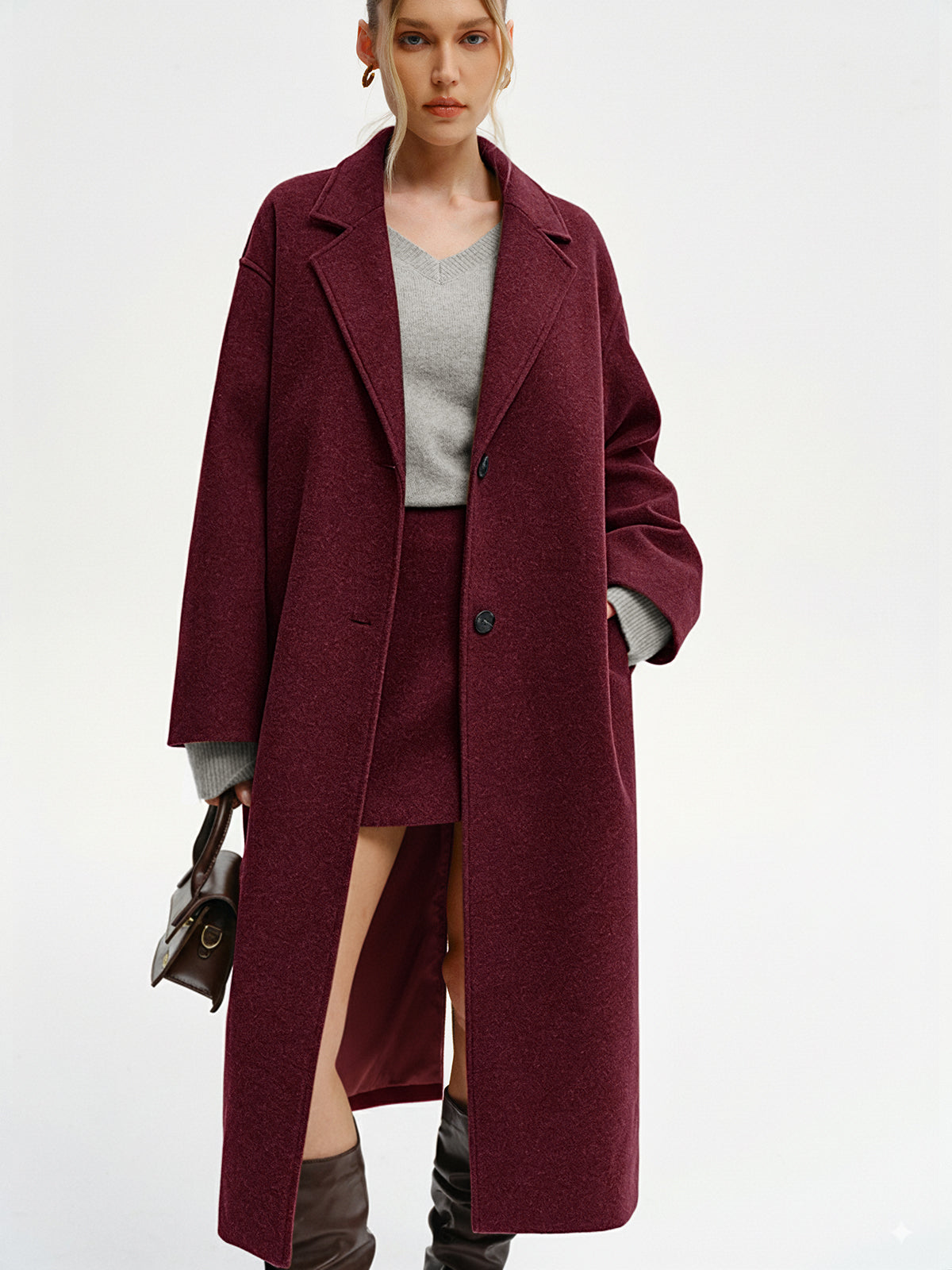Oversized Tweed Long Coat - Image 9