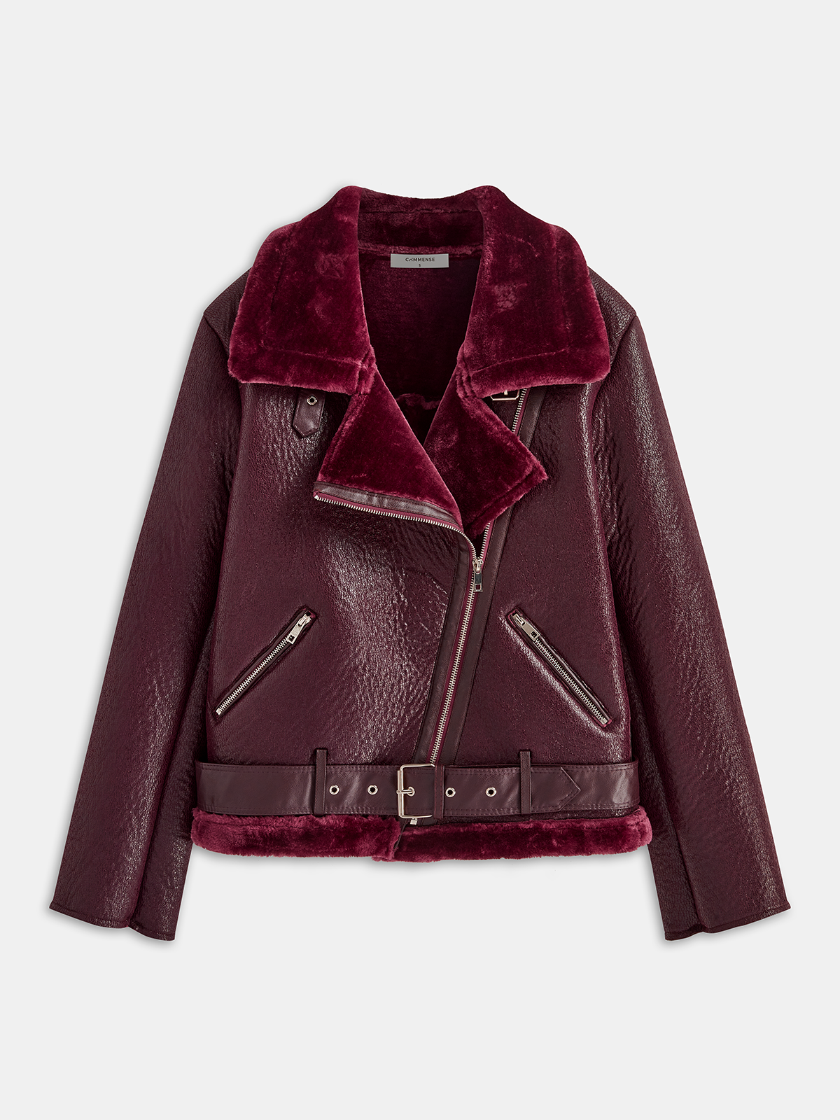 Zipper Belted Soft Fleece Jacket - Image 6