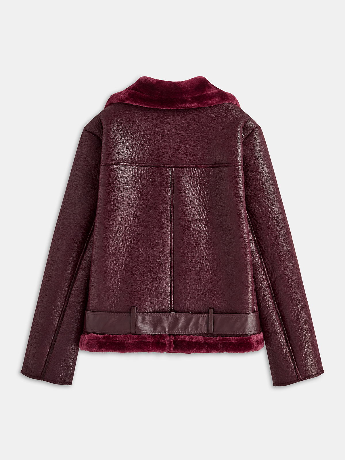 Zipper Belted Soft Fleece Jacket - Image 7