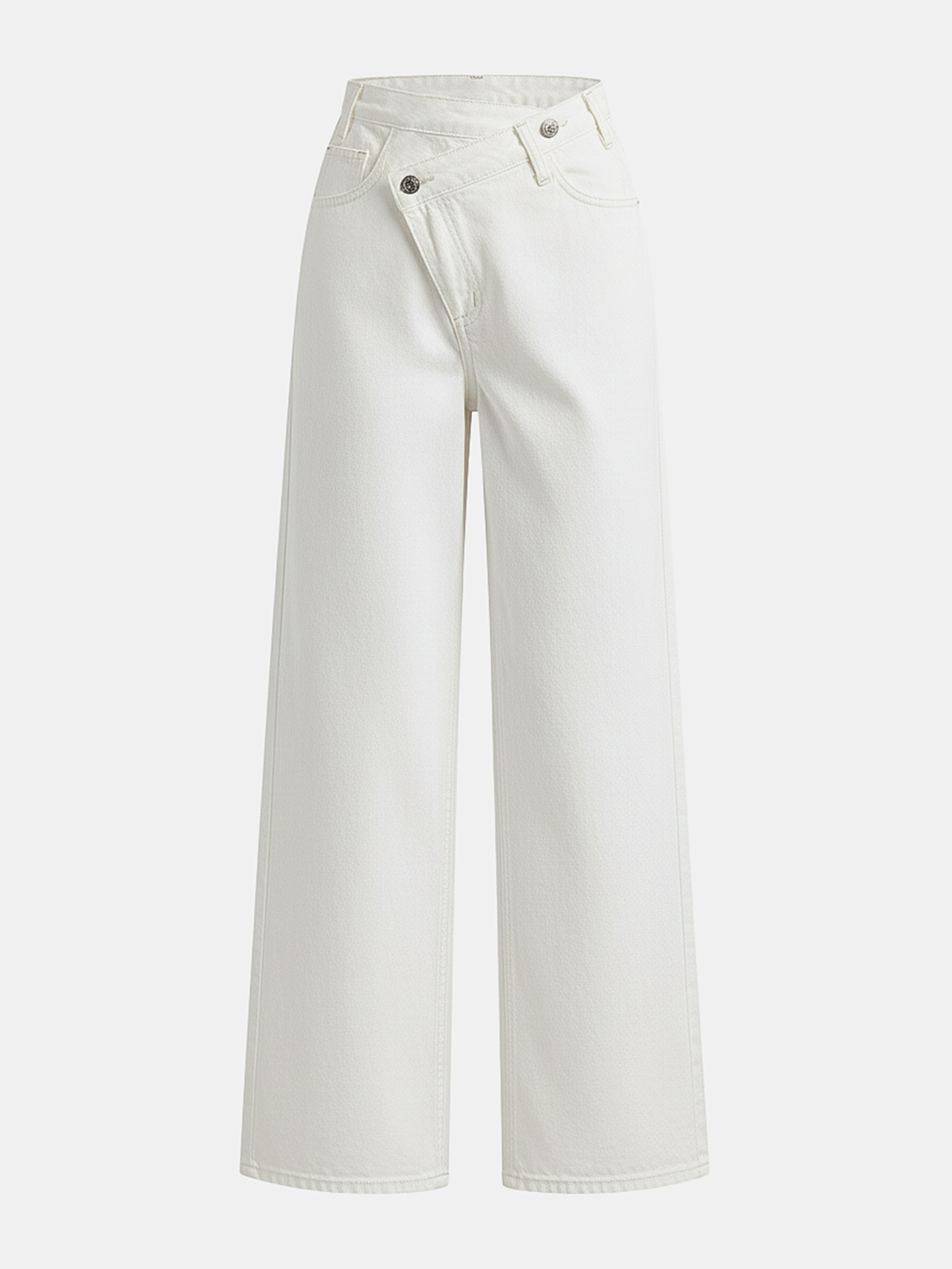 Asymmetric Waist Wide-Leg Jeans - Image 5