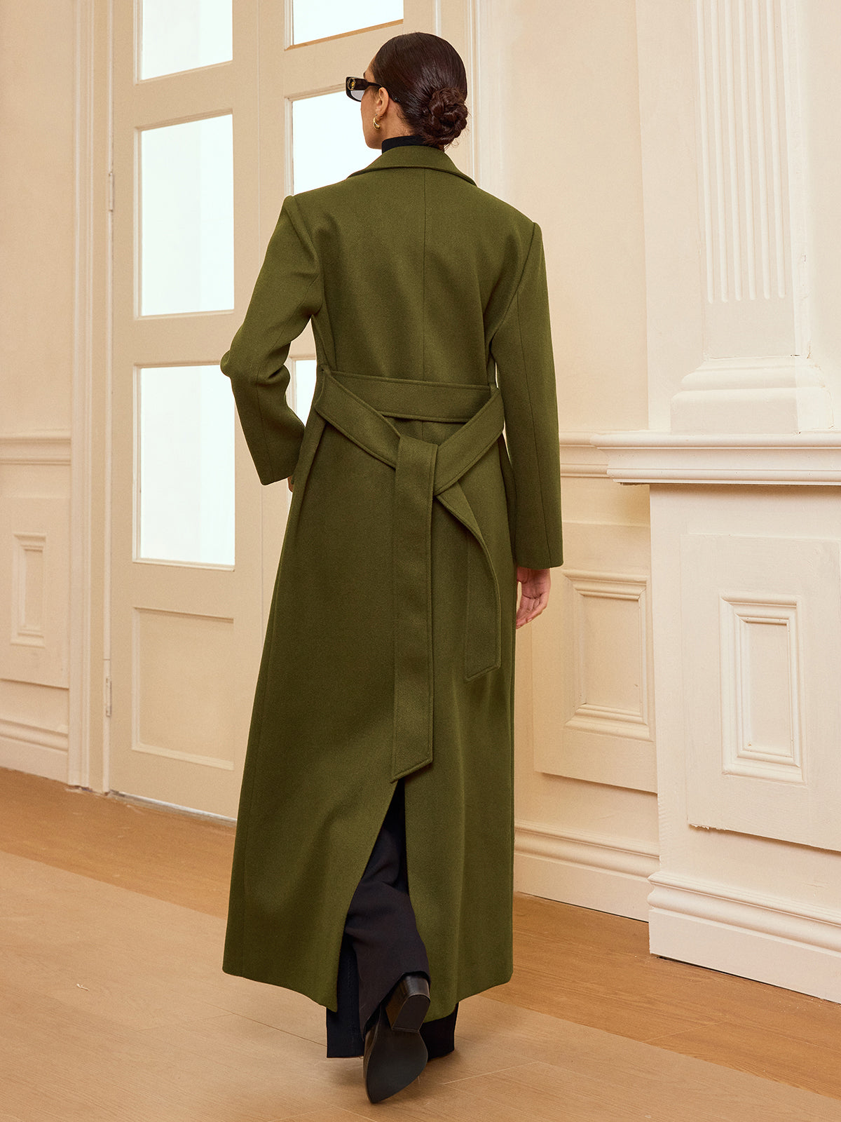 Double-Breasted Belted Long Coat - Image 6