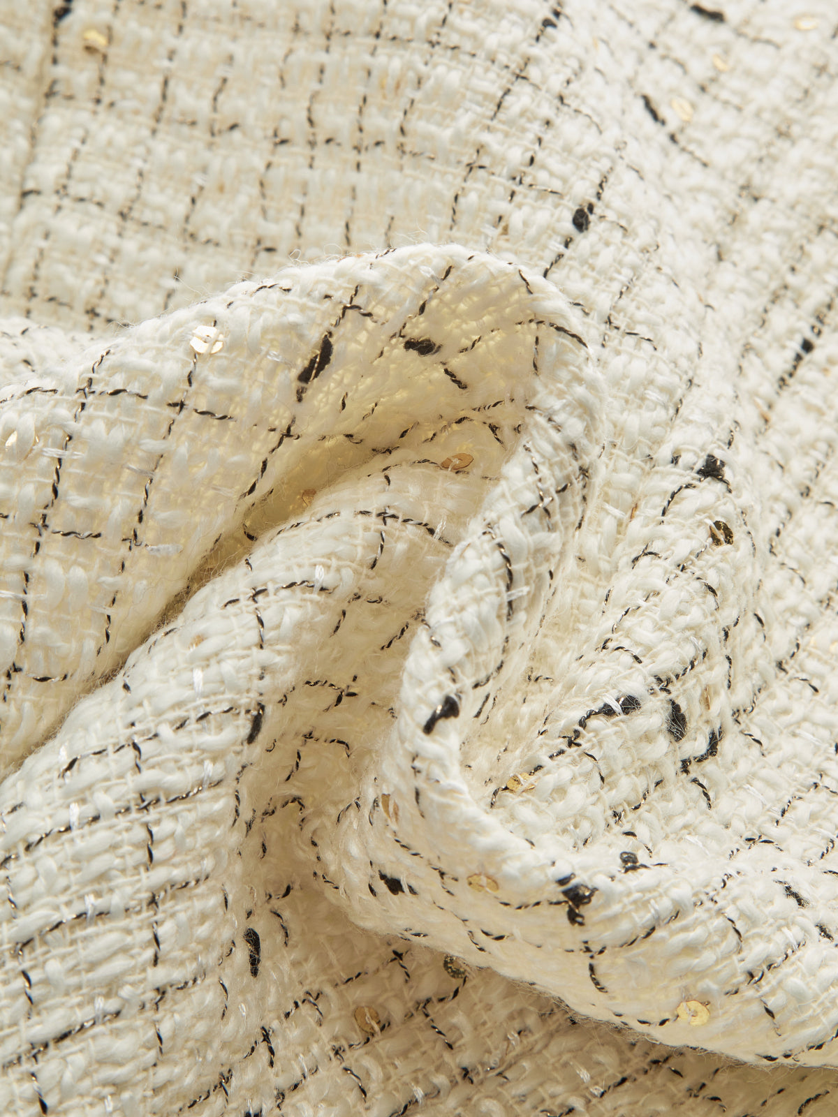 Contrast Cuff Pearl Button Tweed Jacket - Image 3