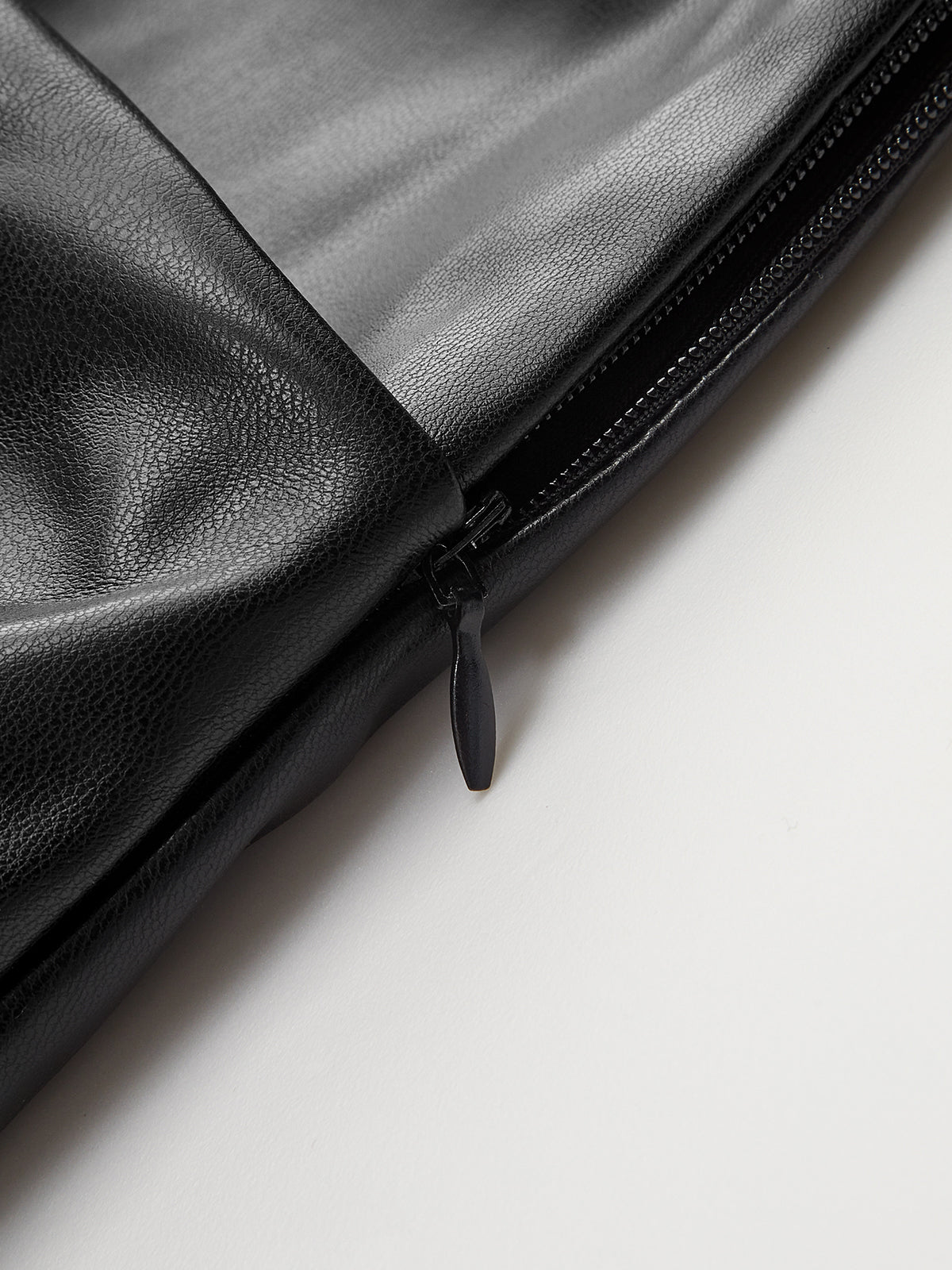 Faux Leather Panel Mock Neck Sleeveless Dress - Image 4