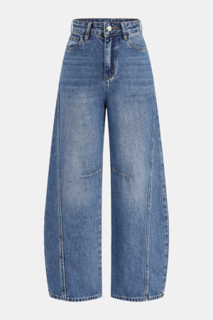 Denim Curved-Leg Jeans