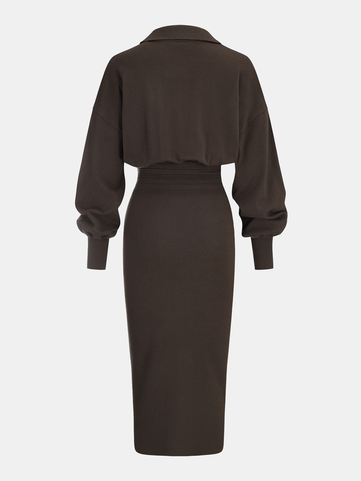 Cinched Waist Knit Shirt Dress - Image 2