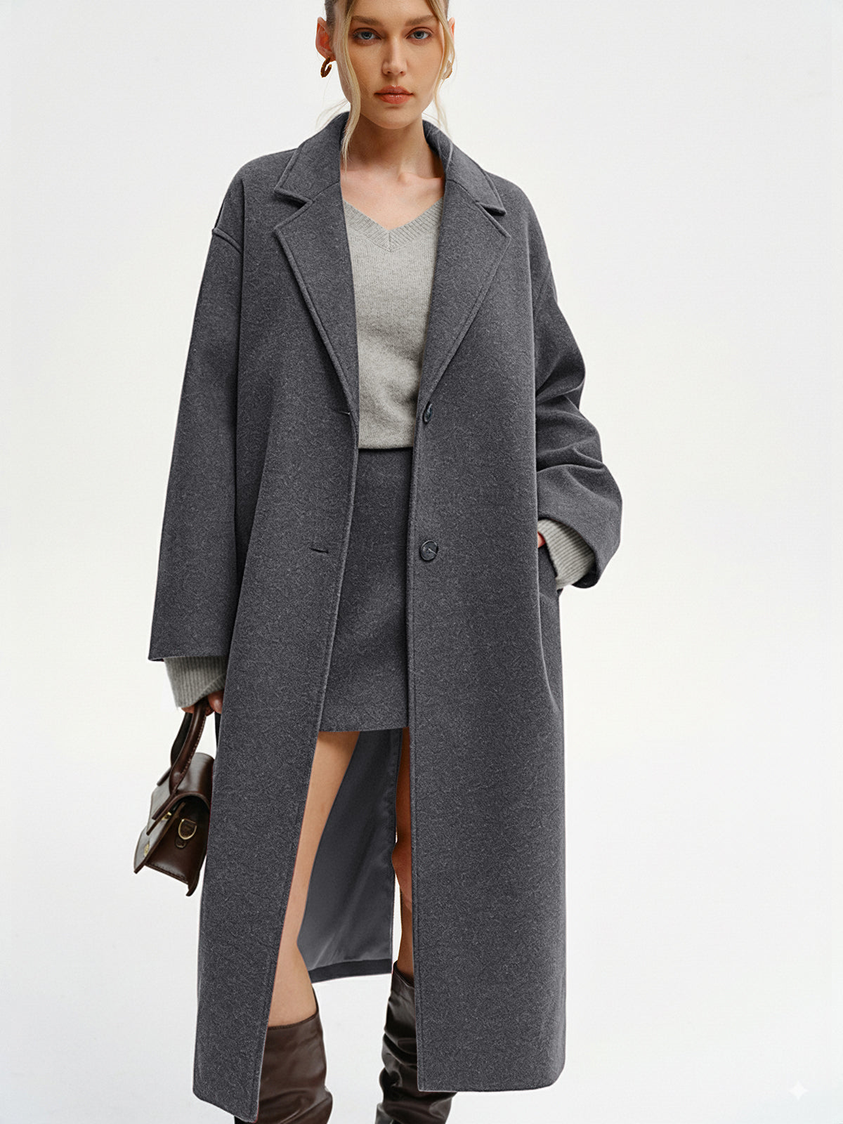 Oversized Tweed Long Coat - Image 10