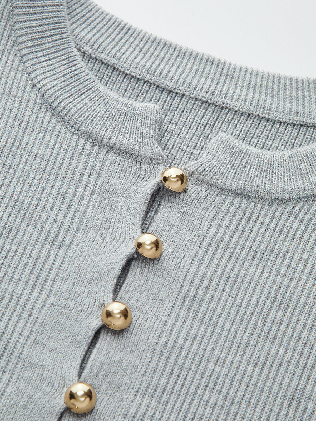 Wool Blend Lace Hem Metal Button Mini Dress - Image 10