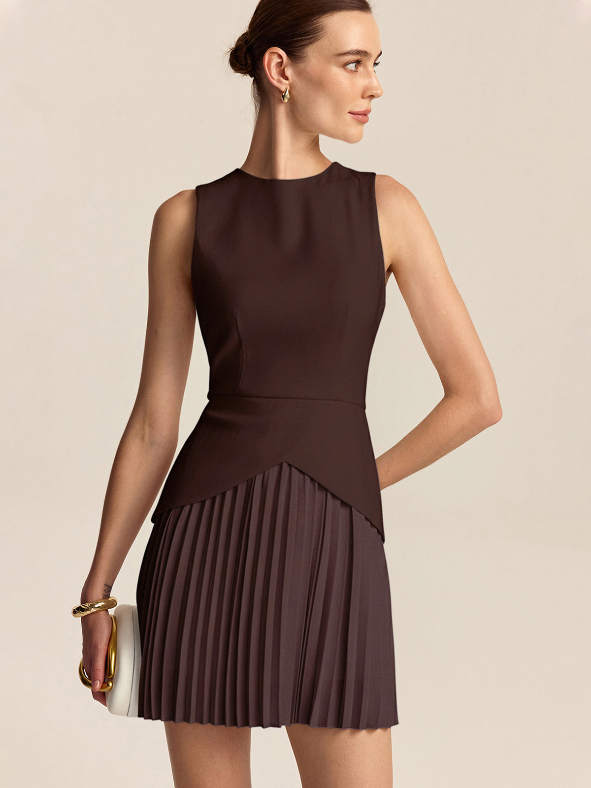 Pleated Hem Mini Dress - Image 12