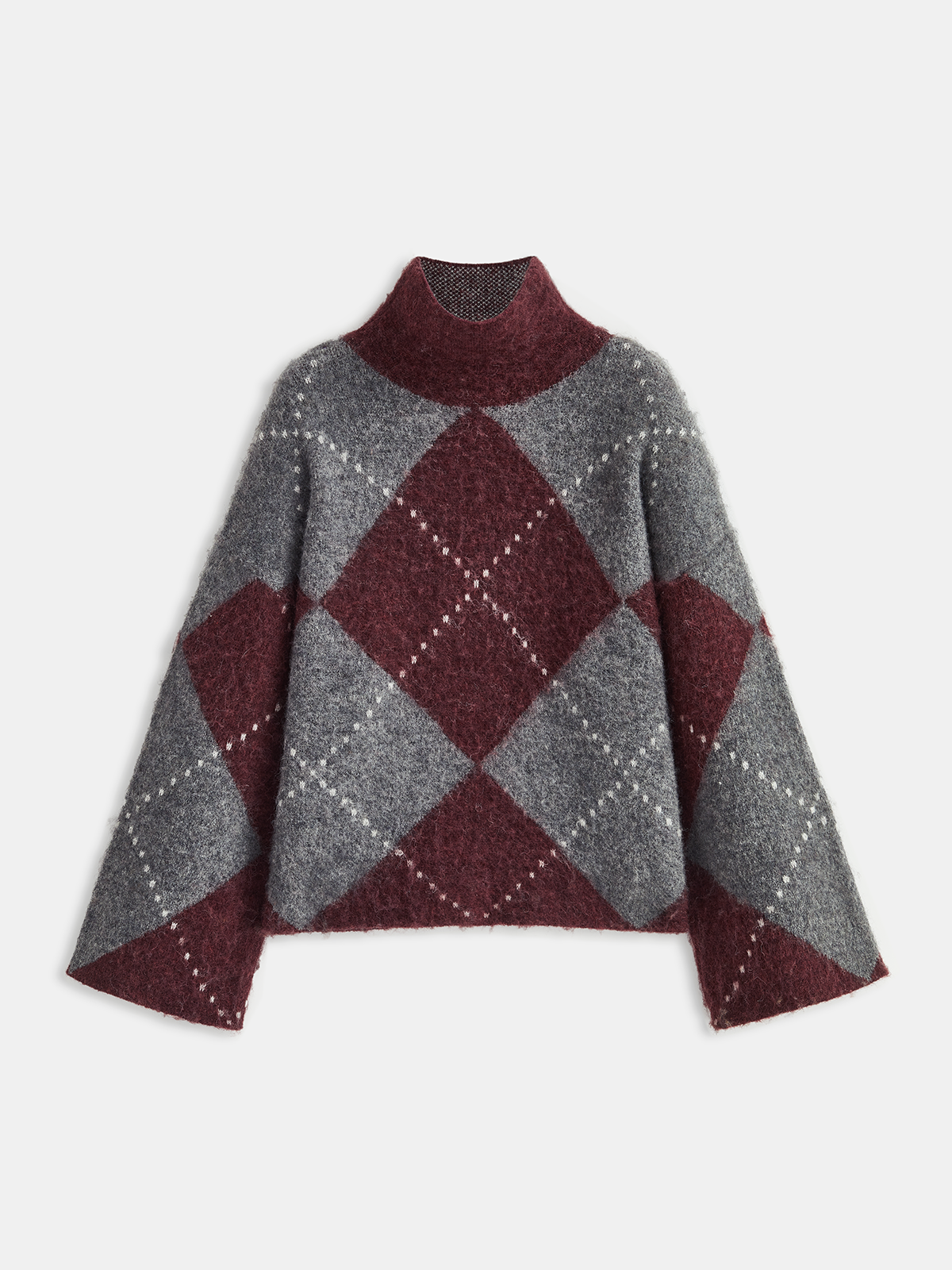 Argyle Wool-Blend Turtleneck Sweater - Image 7