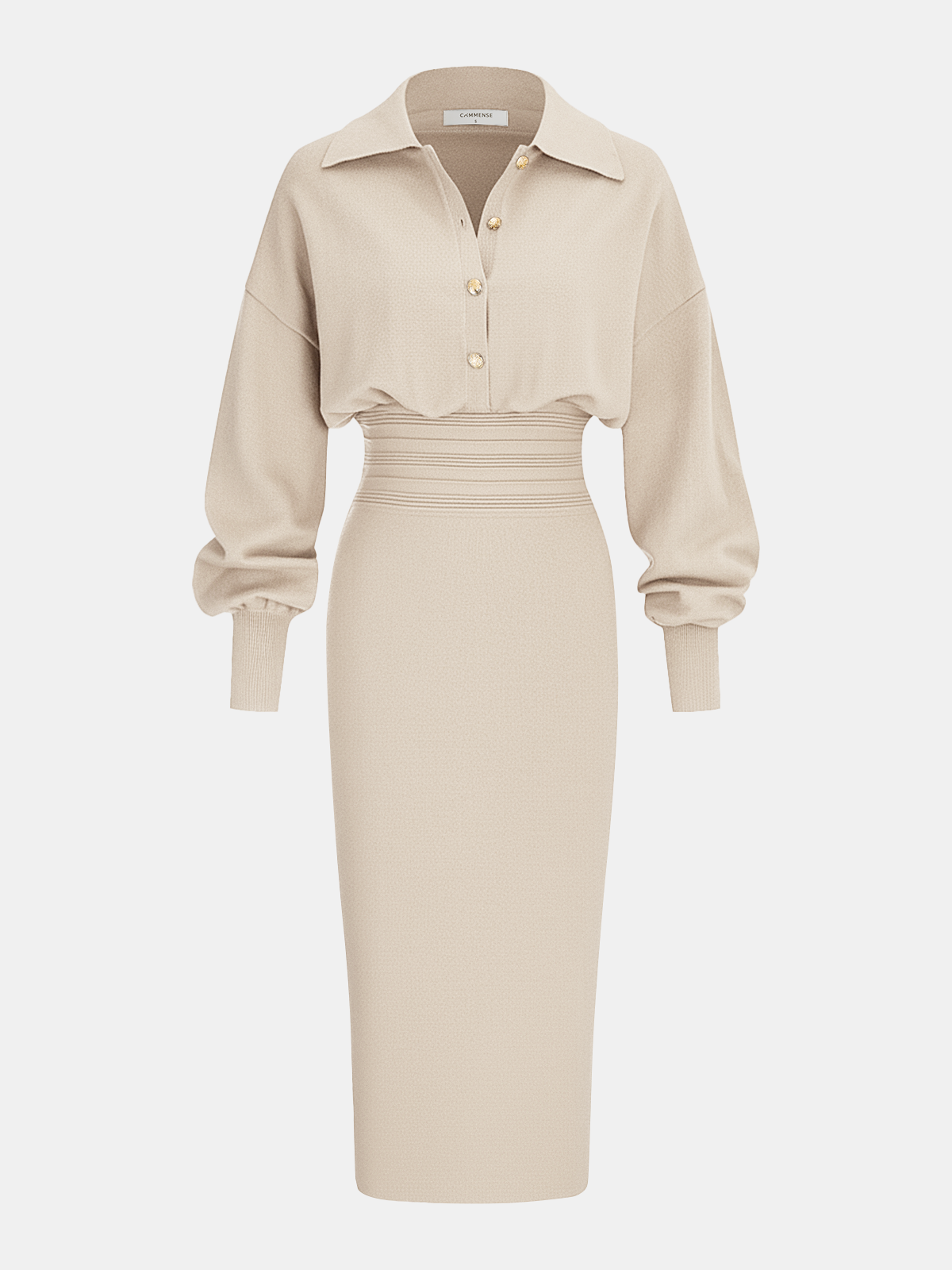 Cinched Waist Knit Shirt Dress - Image 6