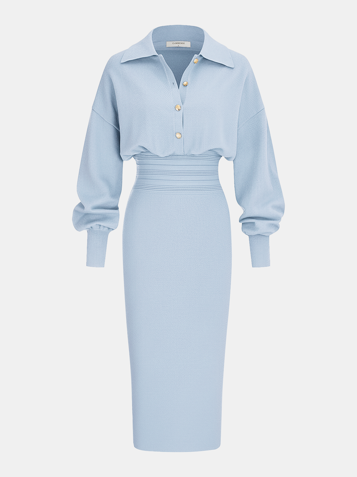 Cinched Waist Knit Shirt Dress - Image 7